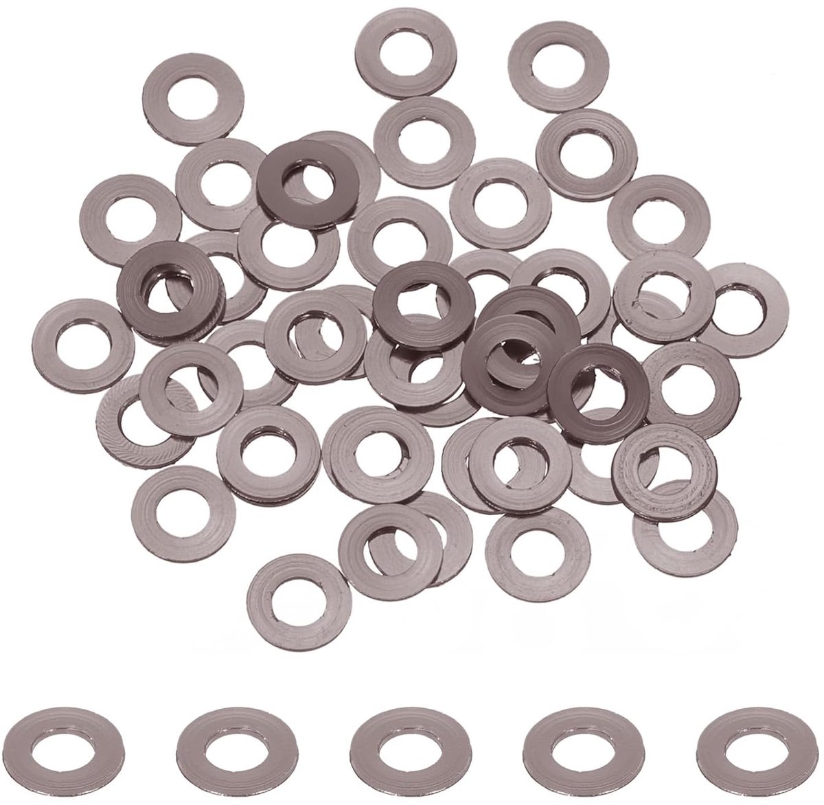 Platte sluitringen van aluminium, geanodiseerd, gatdiameter 3 mm/0,12, ronde sluitringen voor RC/FPV/PC/mechanische drones, modelonderdelen (titaniumgrijs)