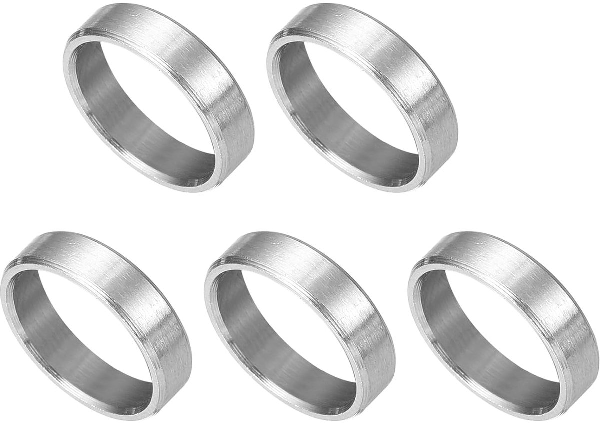 5 stuks afstandhouders van roestvrij staal, 10 mm ID x 12 mm OD x 3 mm L, afstandhouders van messing, zonder schroefdraad, ronde spacer voor schroeven moeren 3/8 inch of M10