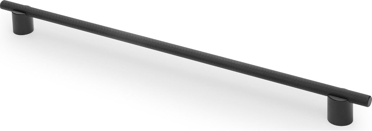Meubelgreep LINEA - stanggreep van aluminium 370 mm, handvat voor keuken en kast, zwart mat, asafstand 320 mm, gekarteld, modern
