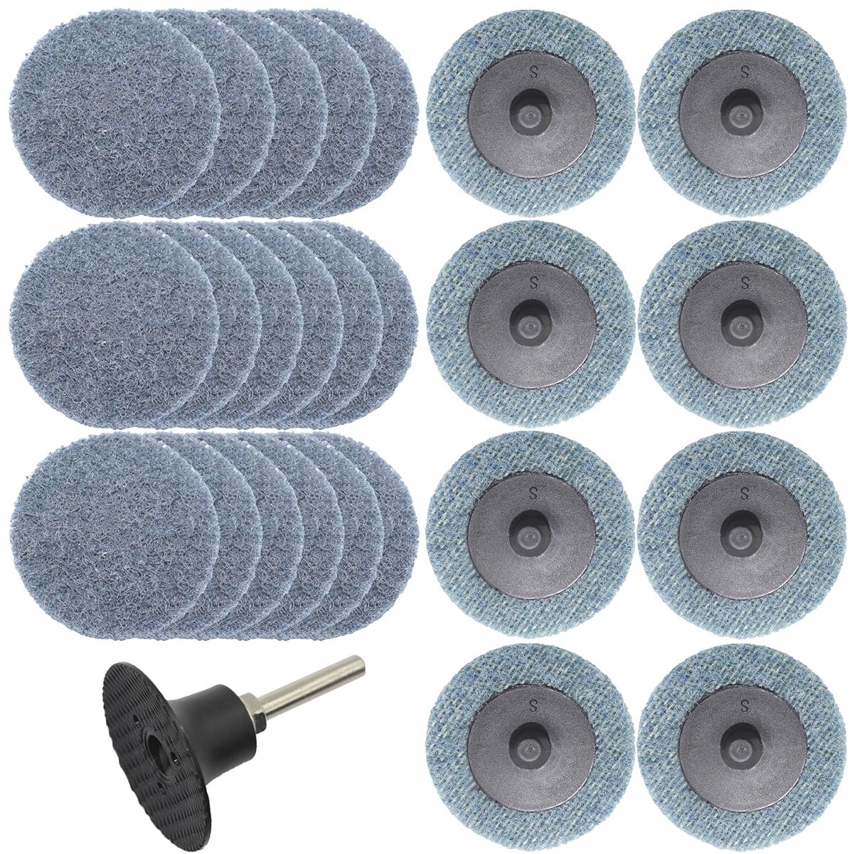 25 St Surface Conditioning Schuurschijf Fijn 50 mm met Schacht | 50mm Rechte Slijper, 6,35mm Schacht, Nylon Schuurschijf, Vliesschijf Snelwisselschijf, Roest Metaal Staal Ijzer, DGTAA27C3