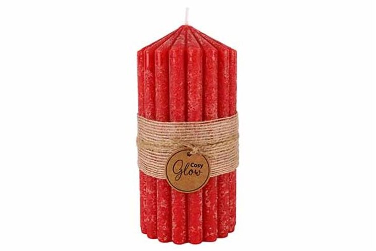 Kaars Ribble Rood 7x7xh14cm Langwerpig K Aars