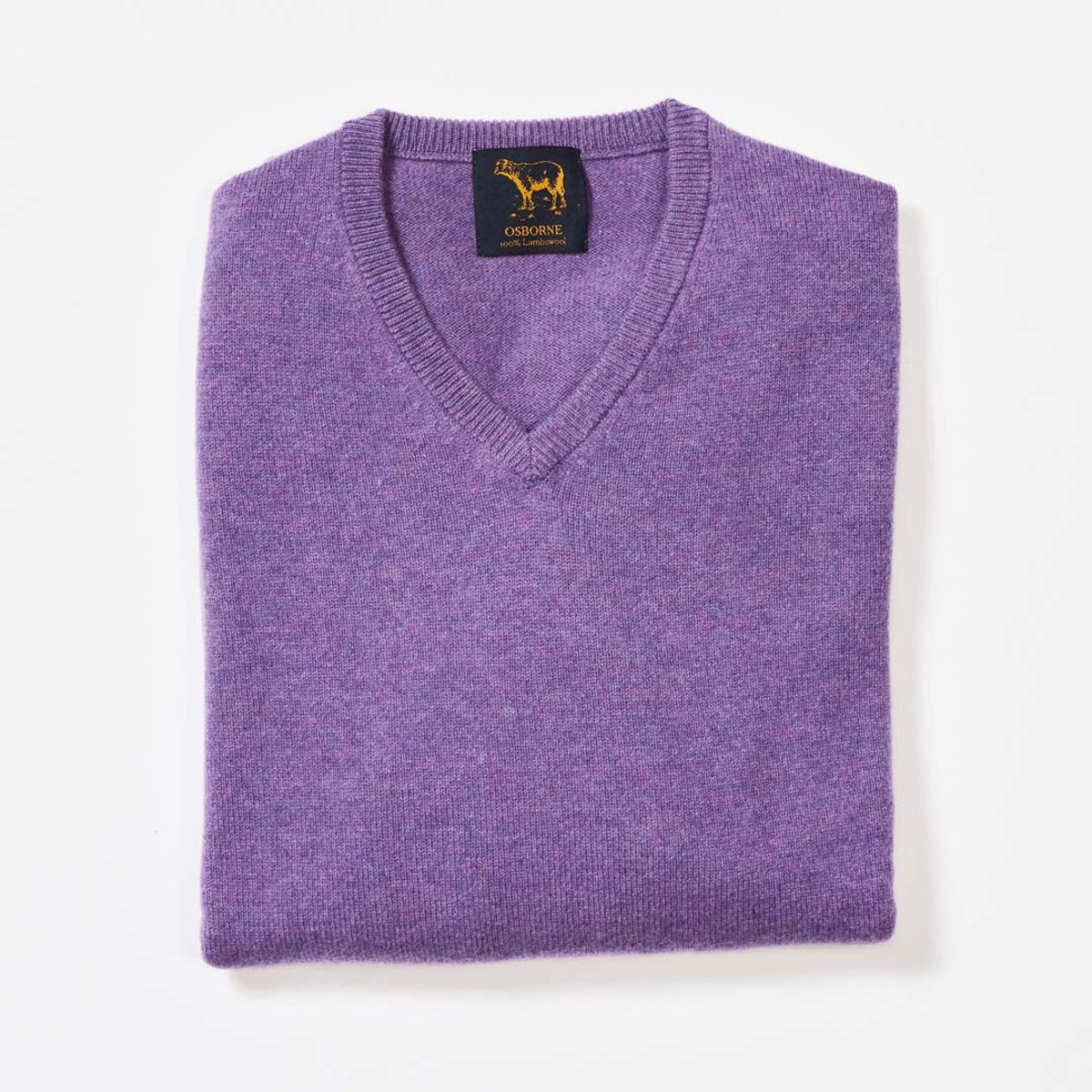 Osborne Knitwear Trui met V hals - Sweater heren in Lamswol - Pullover Heren - Clemantis - XL