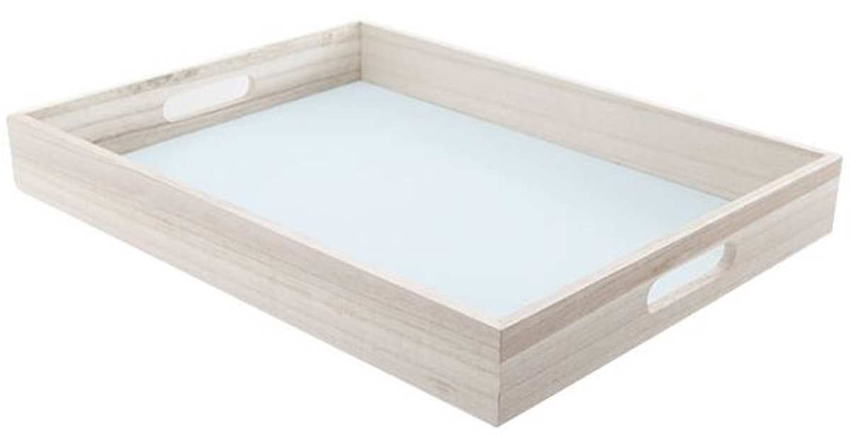 Dienblad pastelturquoise 870240 hout 40x30xh5cm