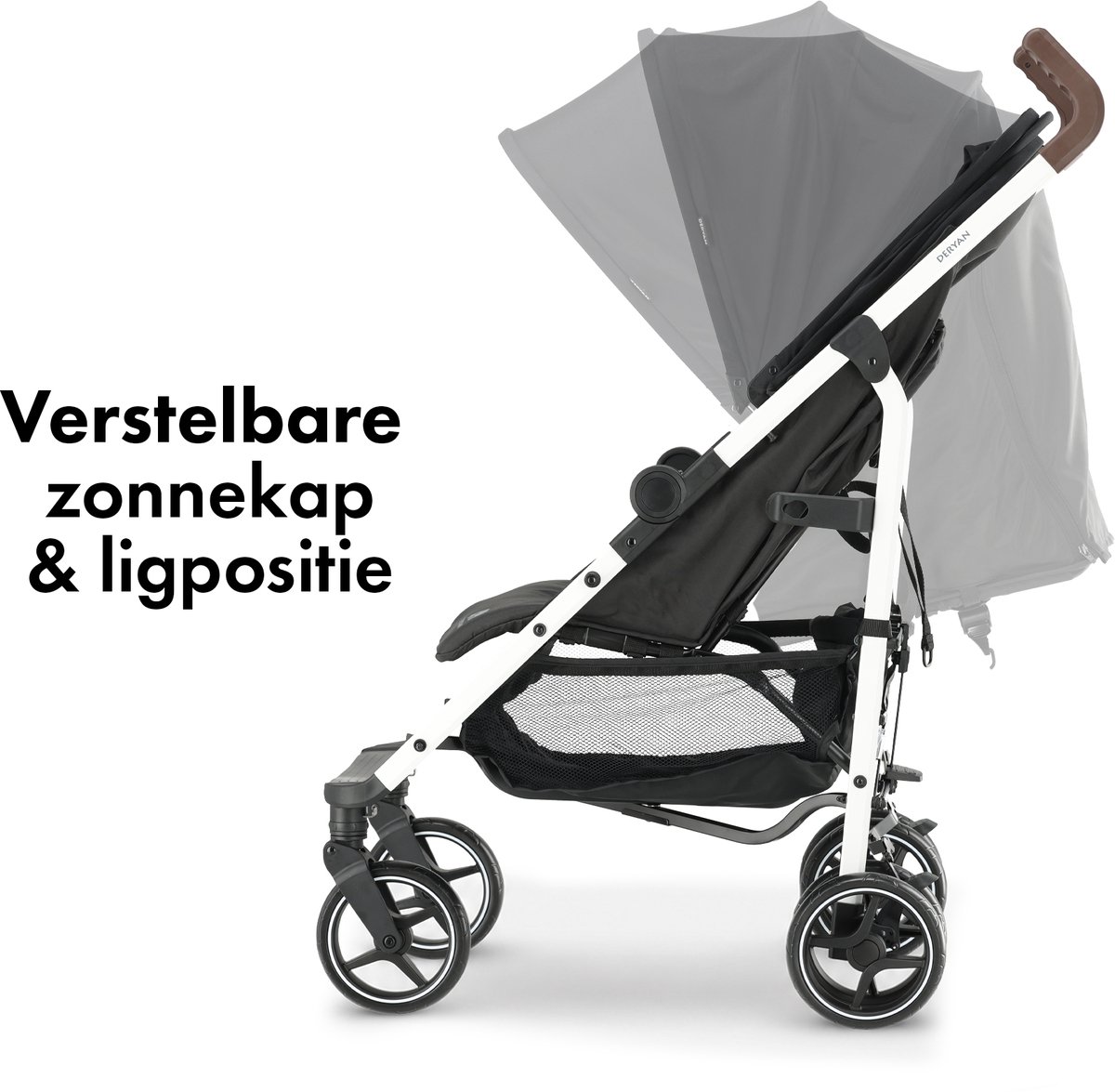 Deryan Bobbie Paraplu Buggy - Kinderbuggy tot 22kg - Zwart/Wit — cadeau in Cadeau-ideeën - foto 4