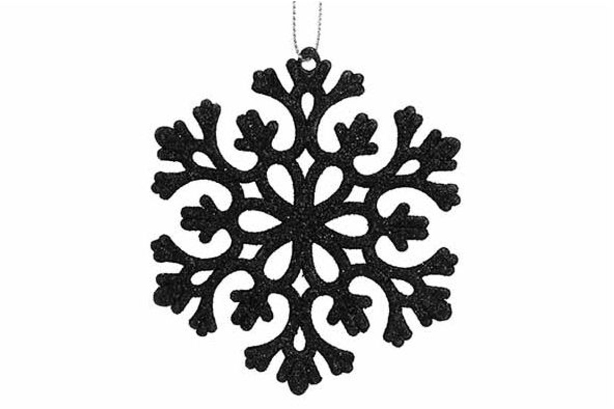 Hanger Flake Glitter Zwart 10xh10cm Kuns Tstof
