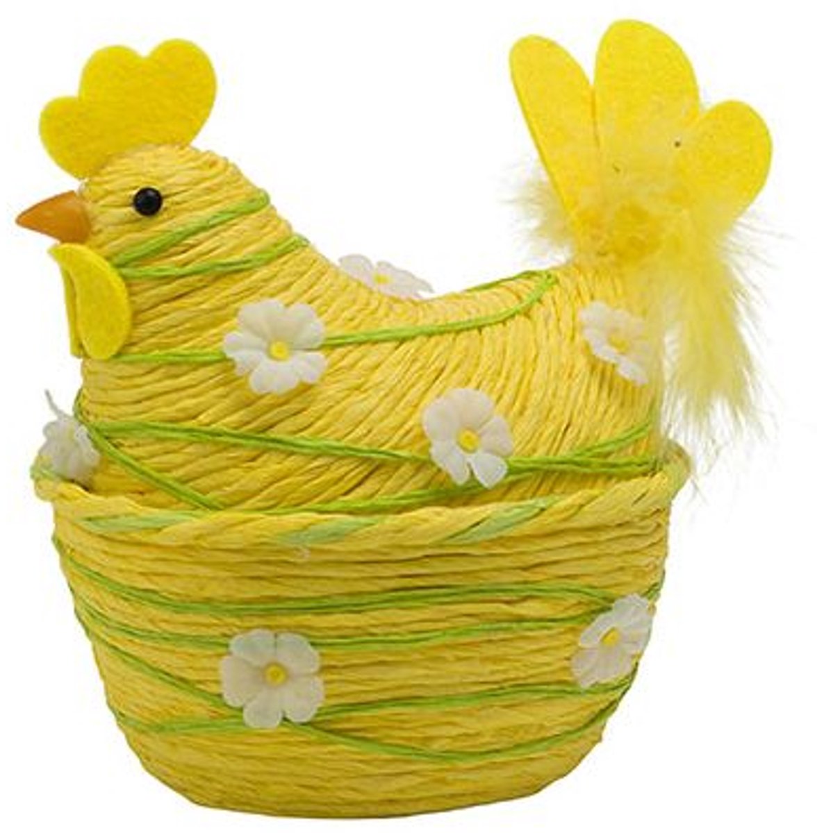 Paasmandje Chicken Geel 20x12xh17cm Ovaa L Kunststof