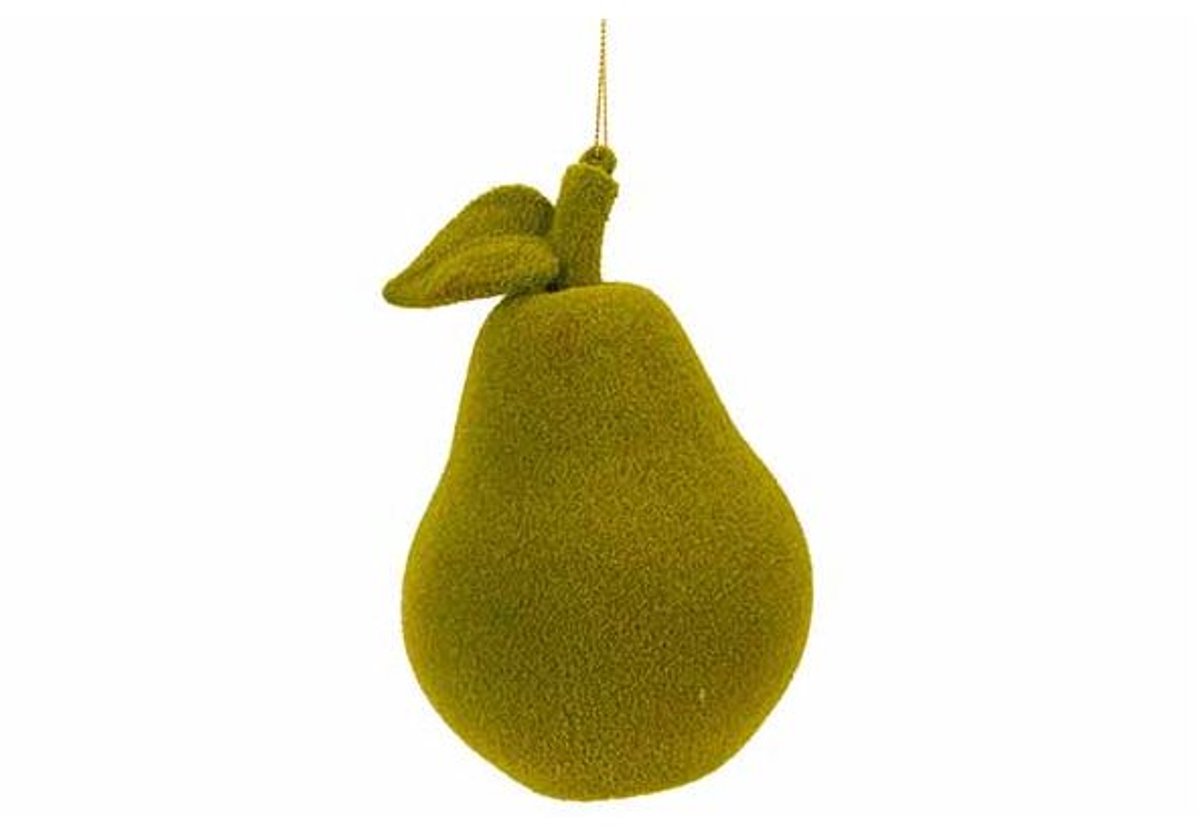 Hanger Pear Flocking Groen 9x9xh14cm Kun Ststof