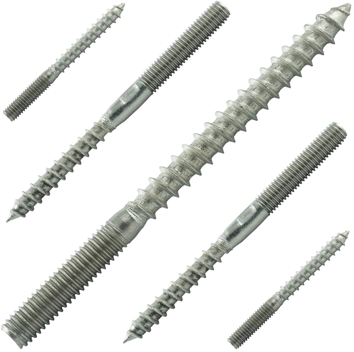 x 160 mm (5 stuks) Stockschroeven met dubbel schroefdraad - schroefstiften - roestvrij staal VA A2 V2A - roestvrij | AGBERG