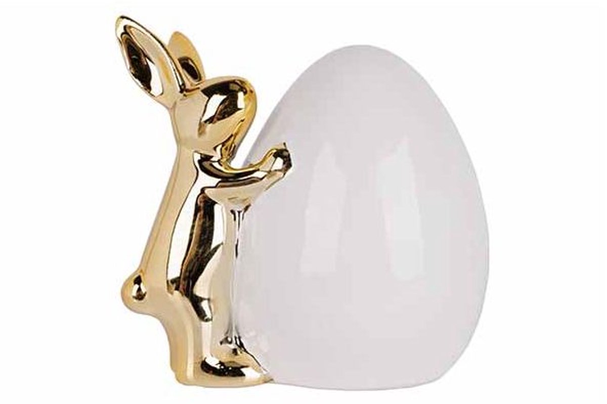 Ei Golden Rabbit Wit 11x8xh10cm Ovaal D Olomiet
