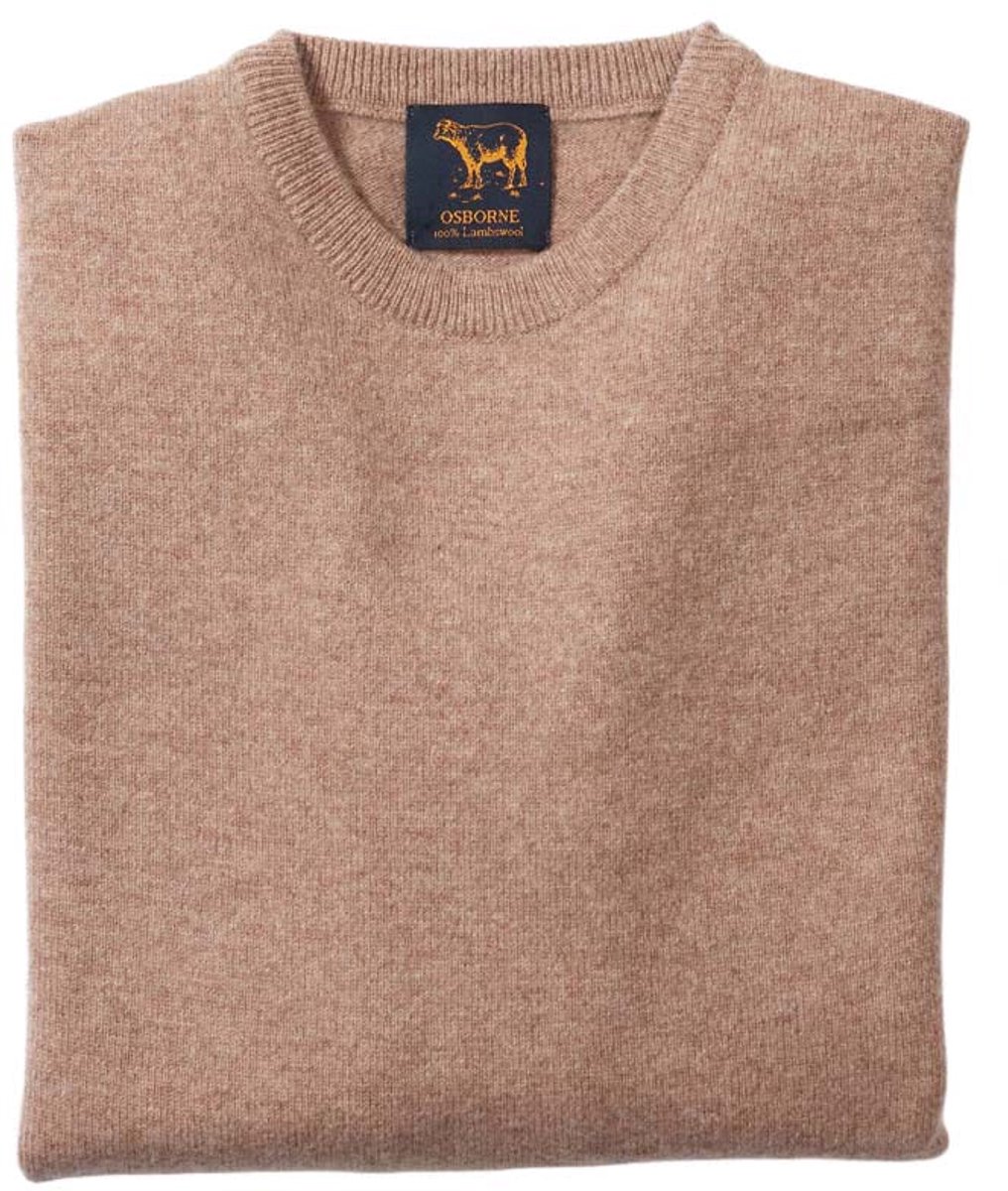 Osborne Knitwear Trui met ronde hals - Sweater heren in Lamswol - Pullover Heren - Colt - 2XL
