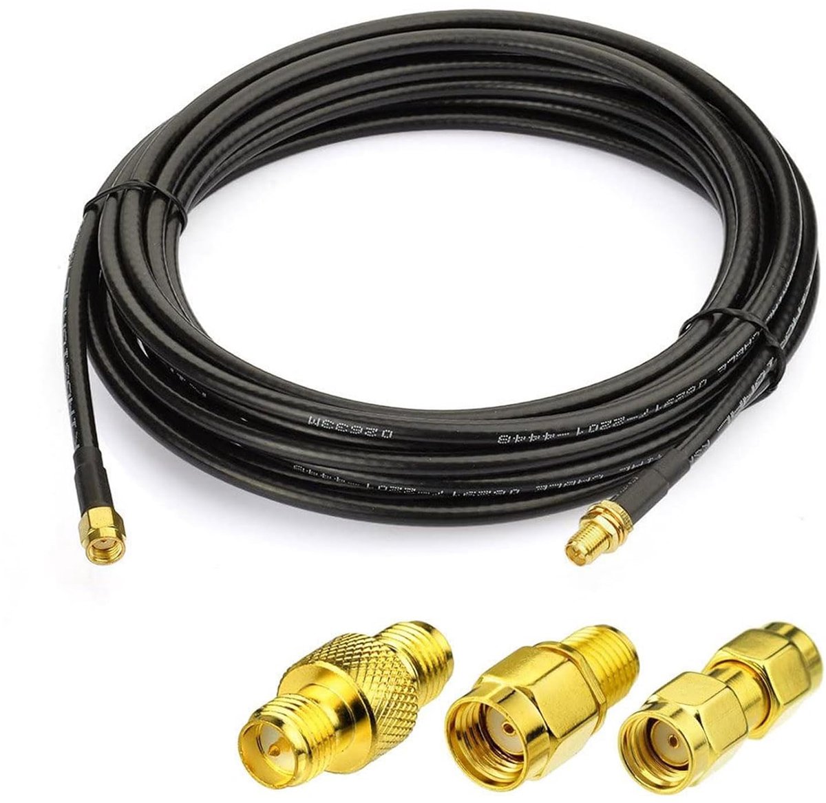 RP Wireless Antenna cable RP-SMA Male to Female Connector KSR200 5m 16.4ft 4 Kit for Wireless Security Camera CCU2 Ham DAB Radio