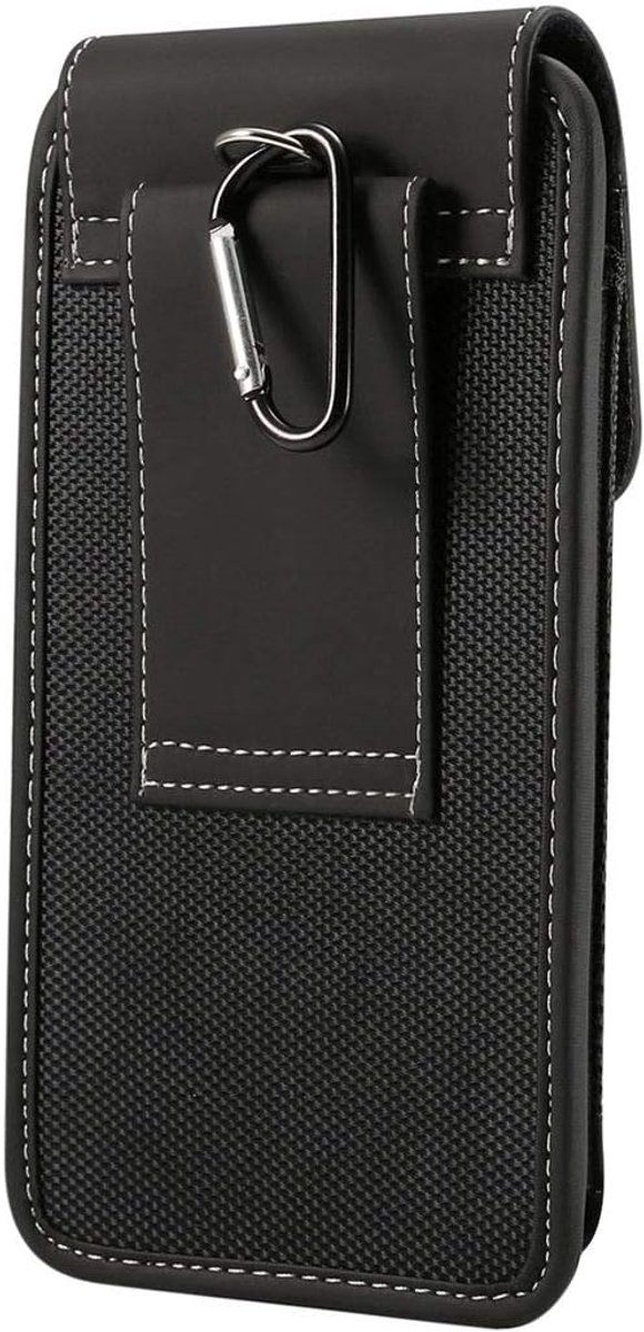 Case Cover Verticaal Leer & Nylon voor BLU GRAND M3 (2018) - Zwart