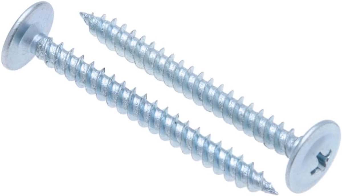 4.2mm X 32mm Flenskop Phillips Zelftappende schroeven, Trusskop Verzinkte Stalen Schroeven, Fijne Draad, Pan Head Schroeven voor Plaatstaal, Gipsplaat en Hout (25 pcs)
