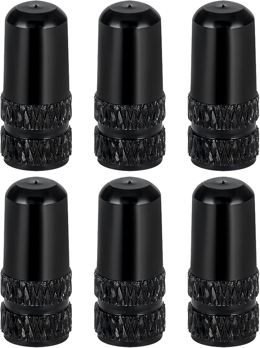 6 stuks zwarte Presta ventieldop, fiets Presta ventieldoppen, Aluminium geanodiseerde band luchtstamhoezen, Fiets ventieldoppen gebruikt op Presta/Franse kleppen voor MTB Road Racing Fiets