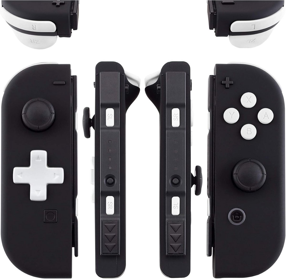 eXtremeRate Wit Vervangende ABXY Richtingstoetsen SR SL L R ZR ZL Triggerknoppen Veren, Volledige Knoppen Reparatiesets met Gereedschap voor Switch Joy-Con & Switch OLED - JoyCon Shell NIET Inbegrepen