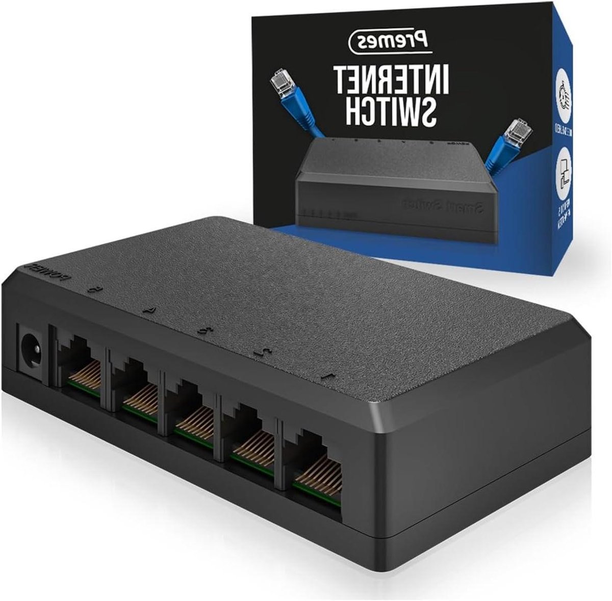 Gigabit Ethernet Switch - LAN Splitter - Netwerk Uitbreiding - Plug en Play - 5 Poorten - Zwart