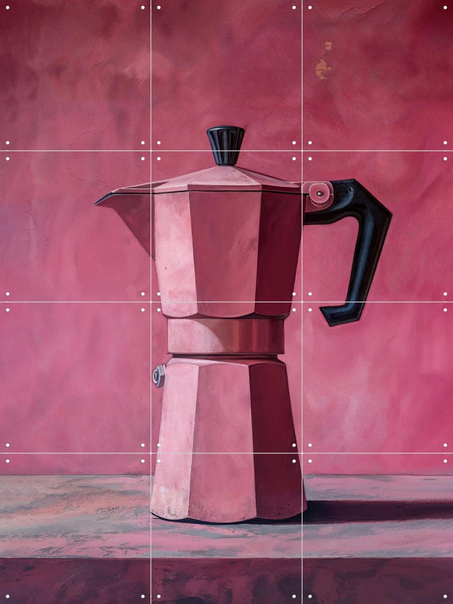 IXXI Percolator Coffee Pot - Dusty Rose, OTTI - 60 x 80 cm - Gratis ophangtool - Grote wanddecoratie en posters Eetkamer, Keuken, Eten & Drinken