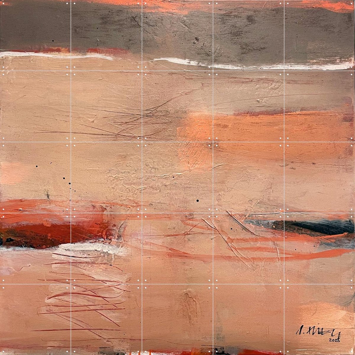 IXXI Evening Full Of Magic, SüessART - 100 x 100 cm - Gratis ophangtool - Grote wanddecoratie en posters - Kwaststreken, Modern, Abstract, Olieverf