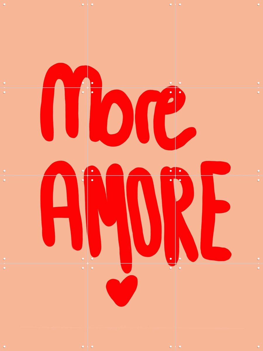 IXXI More Amore, Hej.Ibiza - 60 x 80 cm - Gratis ophangtool - Grote wanddecoratie en posters - Typografie, Modern, Digitale Kunst, Woonkamer, Gang