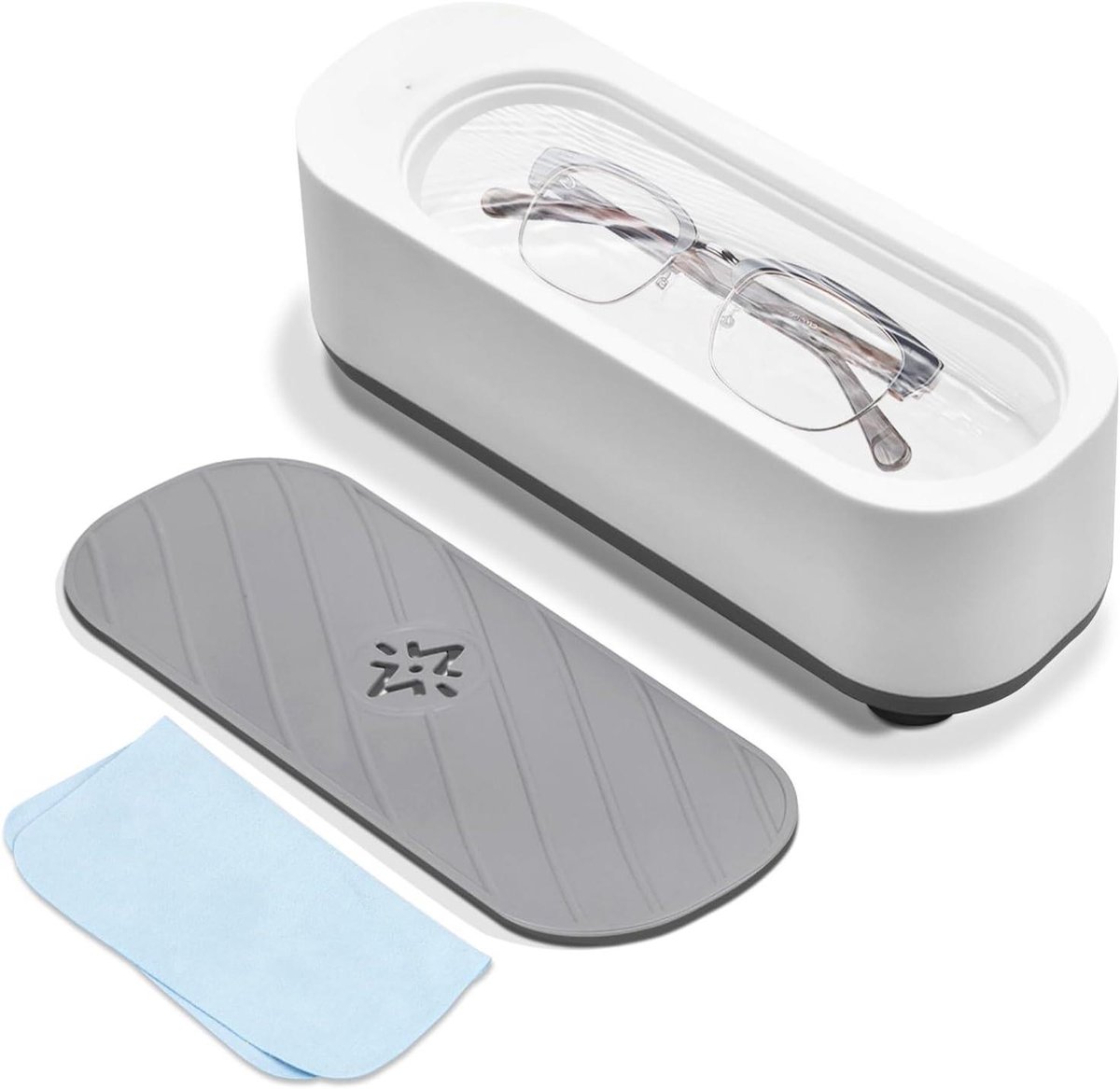 Ultrasone Reiniger - Ultrasone Bad - Sieraden Schoonmaken - 45000 Hz Trillingen - 18.6 x 6.8 x 6.8 cm - Wit