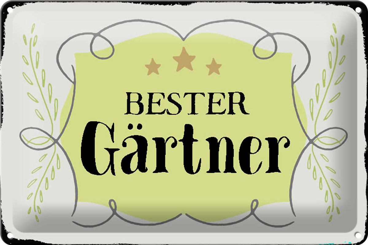 Blechschild Garten 30x20cm bester Gärtner Schild