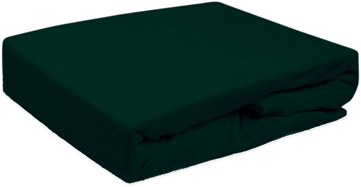 Darymex Frotte Hoeslaken 180x200 cm - Met Elastiek Rondom - Donkergroen - Extra Zware Kwaliteit