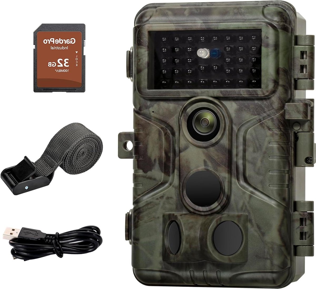 Digitale Wildcamera - Bewakingscamera Natuur - Natuur Observatie - Snelle Bewegingsdetectie - 32 GB SD-kaart - Camouflage