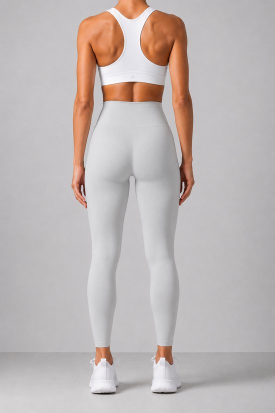 SparkNine Serenafit sportlegging - L - wit - hoge taille - zacht & comfortabel materiaal - tweede huid - stretch - buikcontrole — afbeelding 3