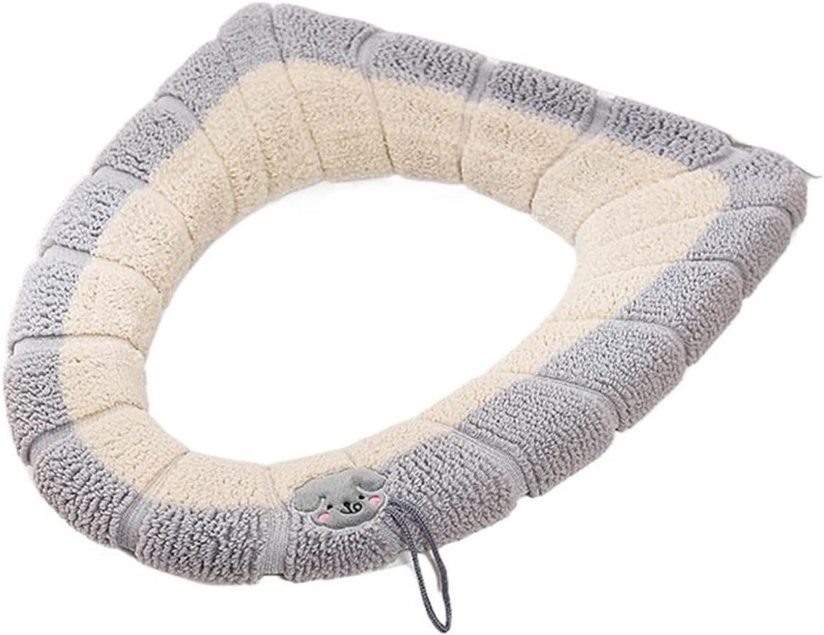 Wc-brilhoes - Zachte Overtrek - Winter Comfort - Universeel Pasvorm - 30 cm Diameter - Grijs