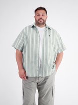 LERROS Comfortabel overhemd met korte mouwen en stijlvolle strepen, grote maten , Maat: 6XL , Kleur: BAY GREEN , 100% katoen
