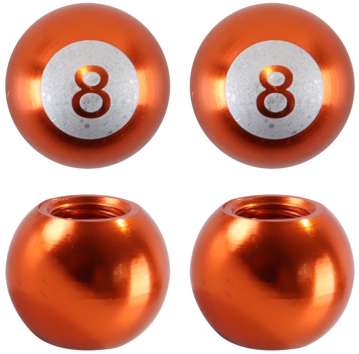Dailygoods - 4 Stuks Ventieldoppen voor Banden - Aluminiumlegering, Oranje