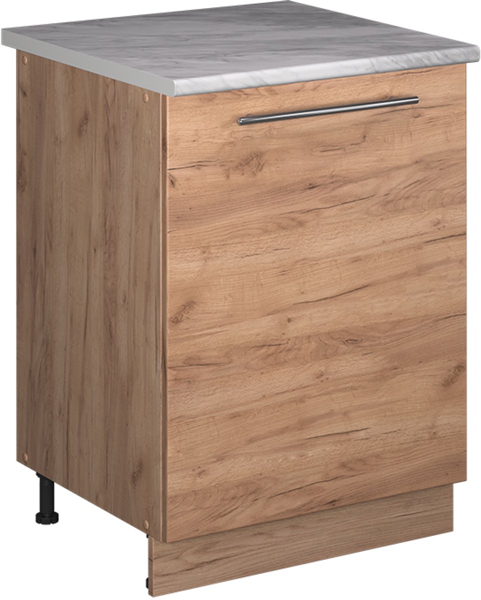 Vicco Wastafelkast Fame-Line, Goudkleurig Eiken/Goudkleurig Eiken, 60 cm