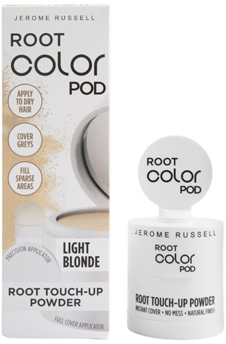 Uitgroeipoeder Lichtblond - Jerome Russell Root Color Pod - Uitgroei & Grijze Haren Bijwerken - Haarpoeder met Spiegel & Spons - Vegan 4g