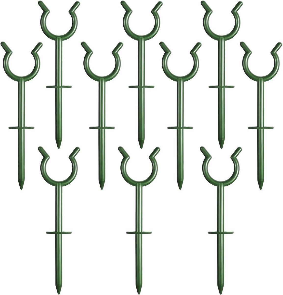 Slanggeleider Pinnen - Gazon Bescherming - Slang Positioneren - Gereedschapsloze Montage - 10 Stuks - Groen