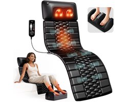 Velmio Massagemat - Massagematras - Massage Matras met Warmte - Hele Lichaam - Verlichting Weefselpijn - Stimulatiekussen - Zwart