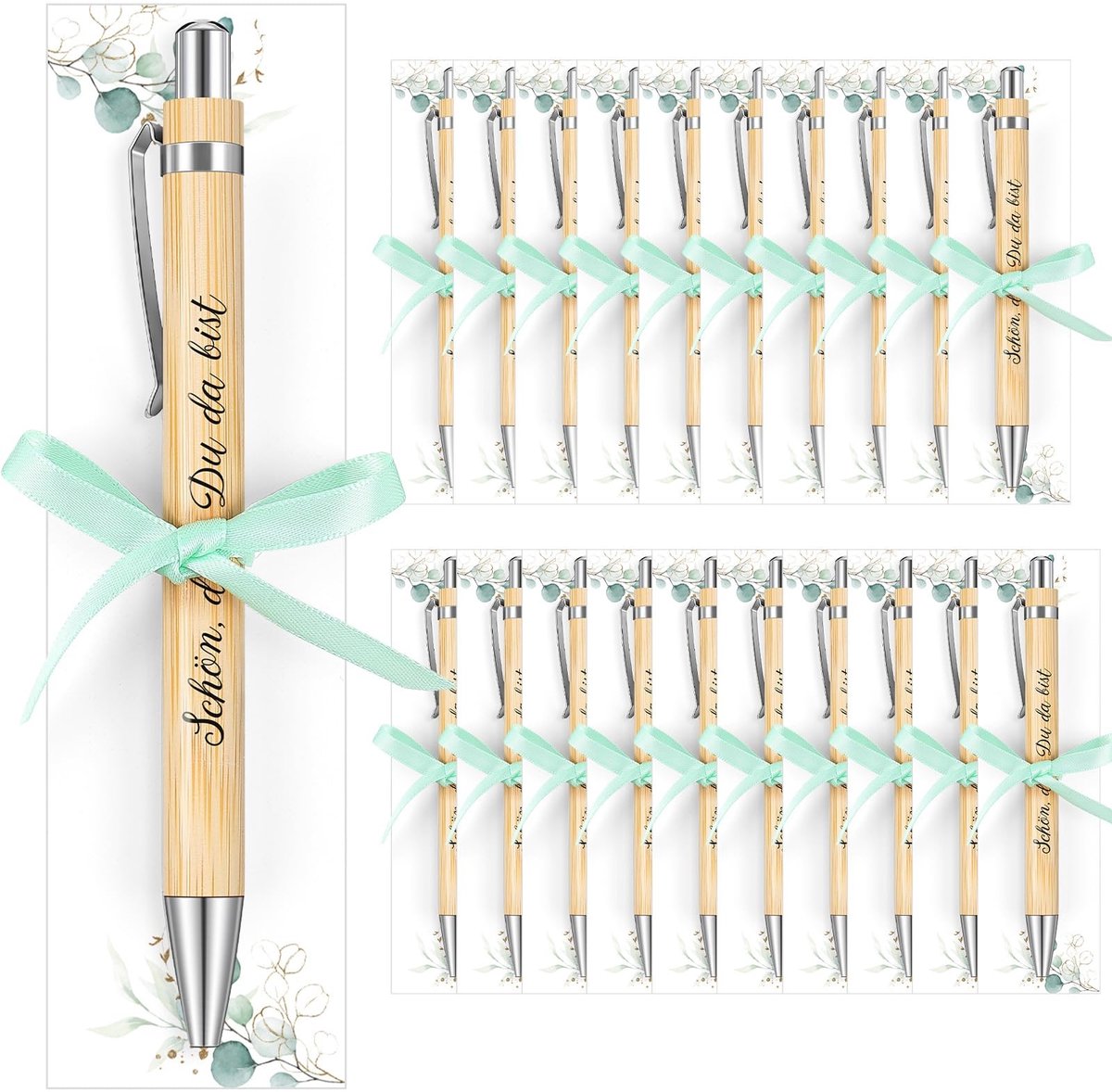 Dailygoods- Houten Balpennen Set van 20 - Bedankjes Collega - Kleine Cadeautjes - Gastgeschenk Bruiloft - Bedankjes Feest - Natuurlijk Design