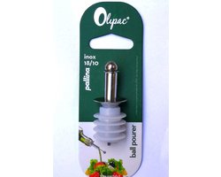 Olie schenktuit - Fles tuit - Keuken gebruik - Automatisch sluitend - 1 stuk - Zilver