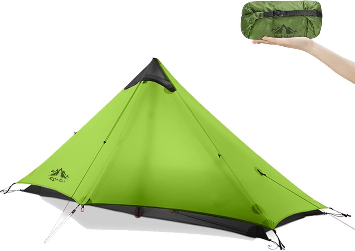 Night Cat 1 Mans Tent Ultralicht: Waterdichte Tent voor Fietstocht Klein Pakformaat Trekken Kamperen