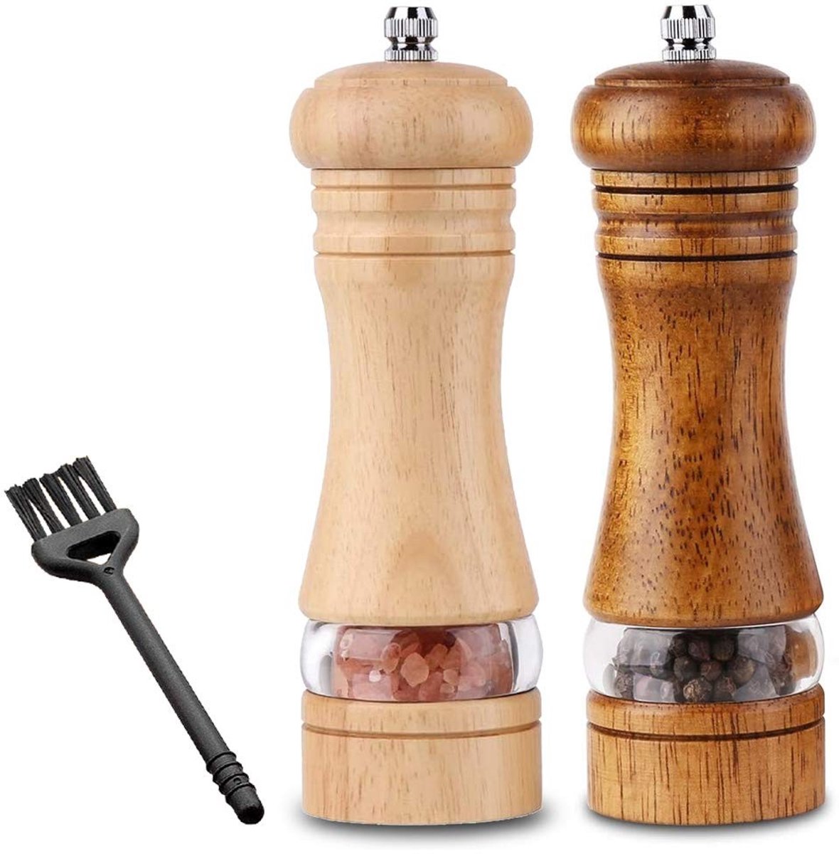 Dailygoods- Pepermolen Set - Handmatige Molen - Keramische Slijpkern - Verstelbare Fijnheid - Duurzaam - Draagbaar en Gemakkelijk - Kruidenmolen