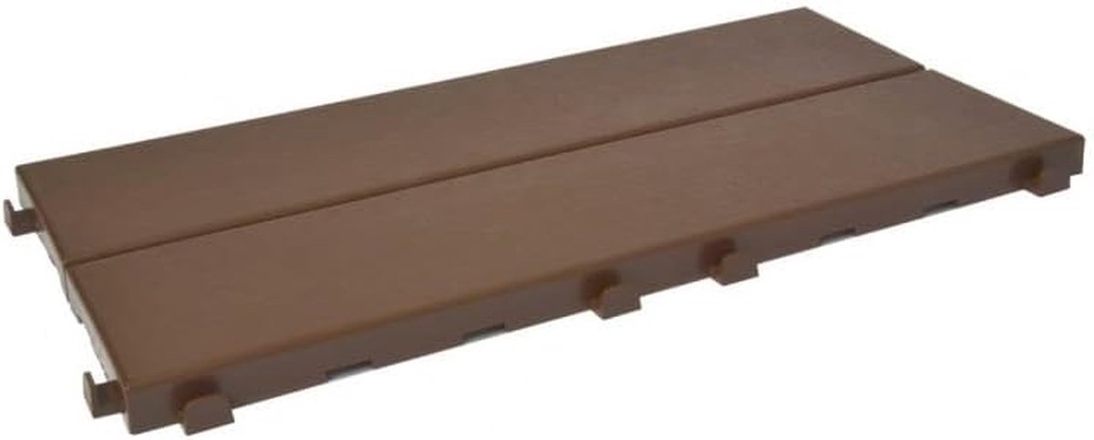 Plastic Terrastegels - Houtlook Tegels - Buiten Vloer - Eenvoudig Montage - 8 Stuks - Bruin