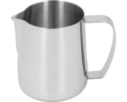 Melkopschuimer Kruik - Stoombeker RVS - Koffie Maken - Dubbele V-beker - 450 ml - Zilver