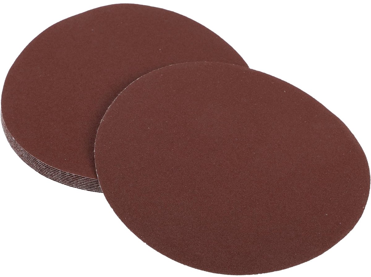 Dailygoods - 10 Stks 6 "240 Grit Universele Schuurschijven - Ronde Haak en Lus Schuurpapier - Wit Papier Rood