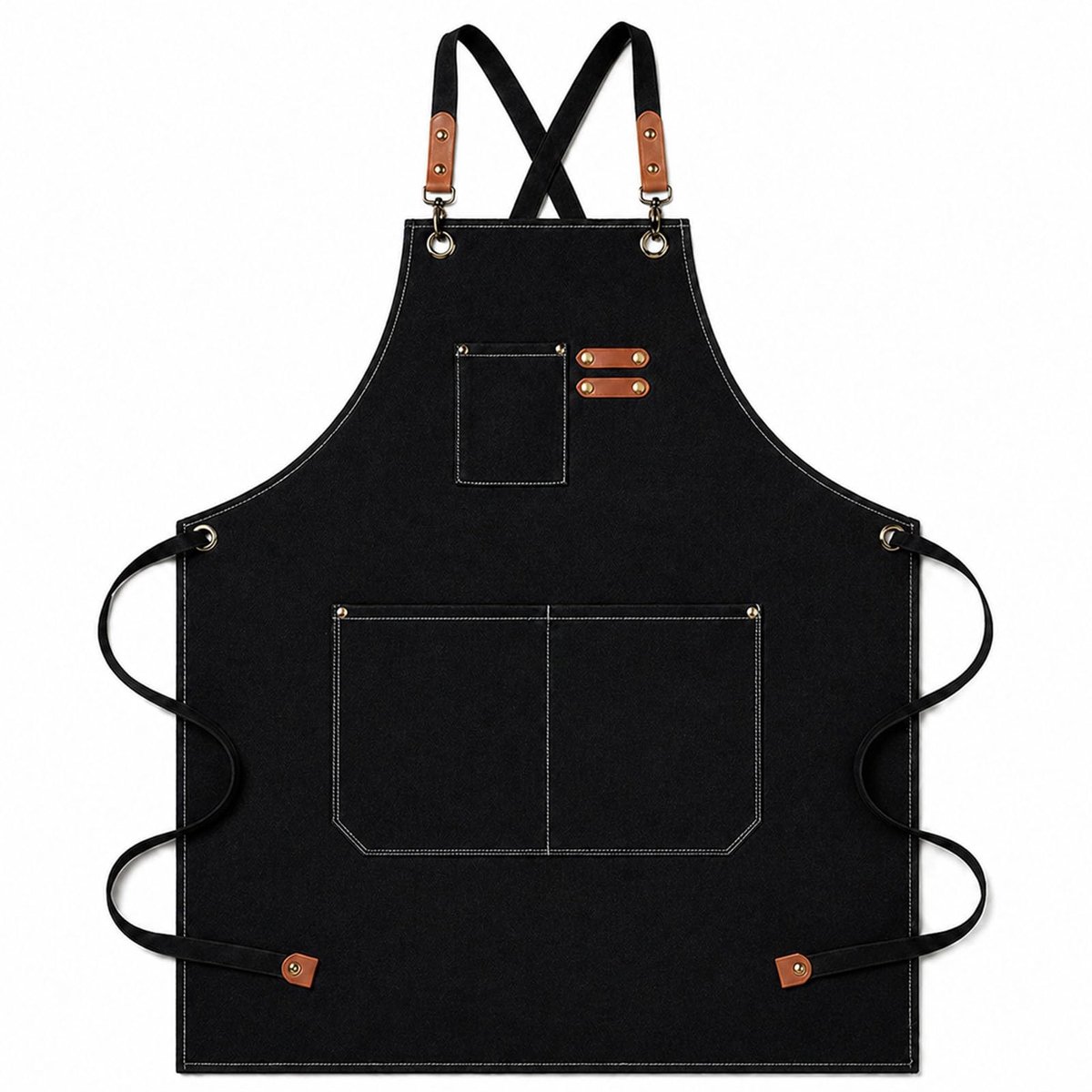 Dailygoods- Kookschort Verstelbaar - Kookschort Heren/Dames - Lichtgewicht Oxford-Stof - 3 Zakken - Ideaal voor Barbecue/Restaurant - Kreukvrij en Sneldrogend - Schort
