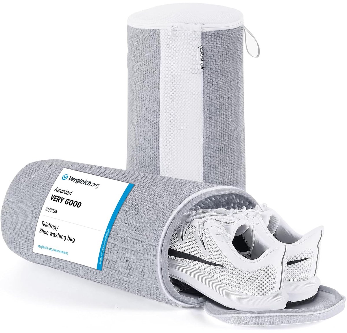 Dailygoods- Schoenreinigingszak 360° rondomreiniging - Waszak voor schoenen - Herbruikbare waszak - 3D-netweefsel - Chenille-vezels - Effectieve vlekverwijdering