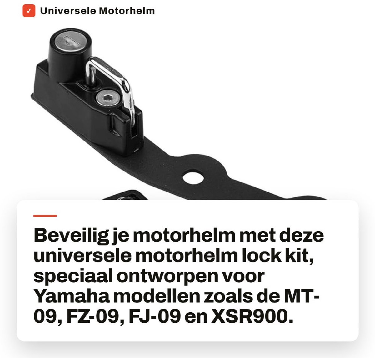 Dailygoods- Helm Slot Universeel - Antidiefstal Beugel - Aluminium Legering - Inclusief 2 Sleutels - Geschikt voor MT-09/FZ-09/XSR900 - Compacte Afmetingen 17x2.3x4.3cm - Motorfietshelm Slot