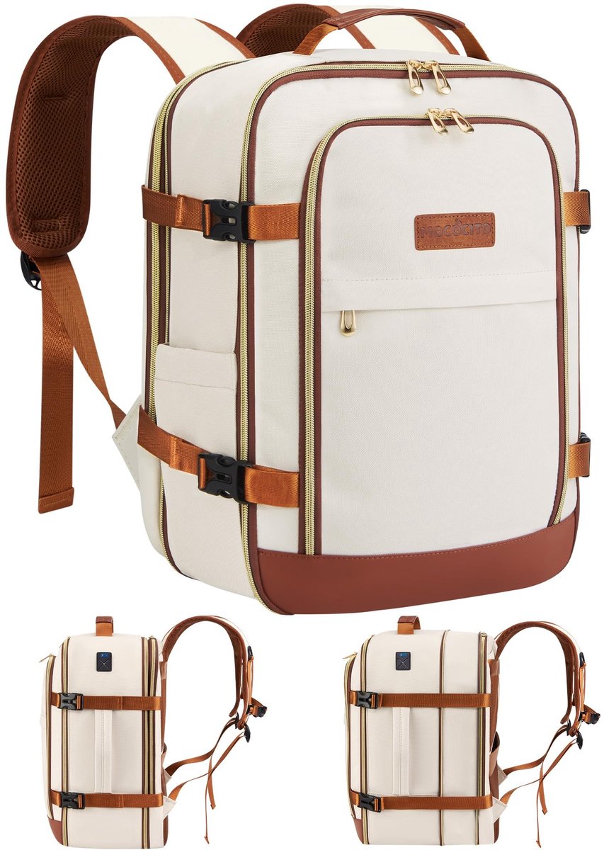 Dailygoods- Reisrugzak Handbagage 40x30x20 - Uitbreidbaar tot 30L - Waterdicht - Laptop Rugzak - Casual Dagrugzak - Comfortabel Draaggemak