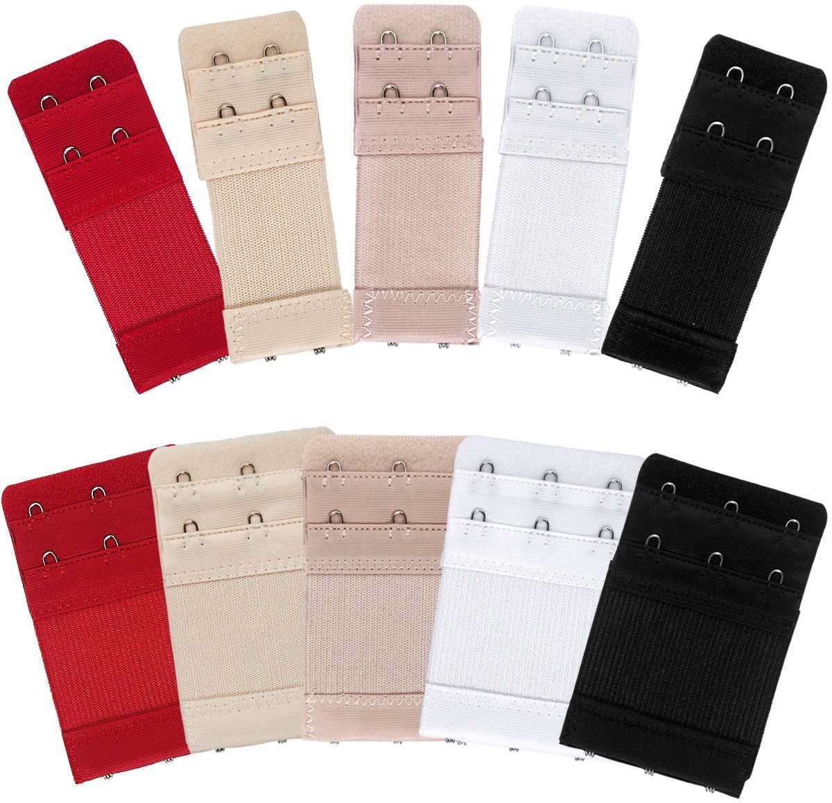 Dailygoods- Bh-verlenger 2/3 haakjes - Verpakking met 10 haken - Zachte stof - Comfortabel - Perfect voor zwangerschap/borstvoeding - Beha-extender