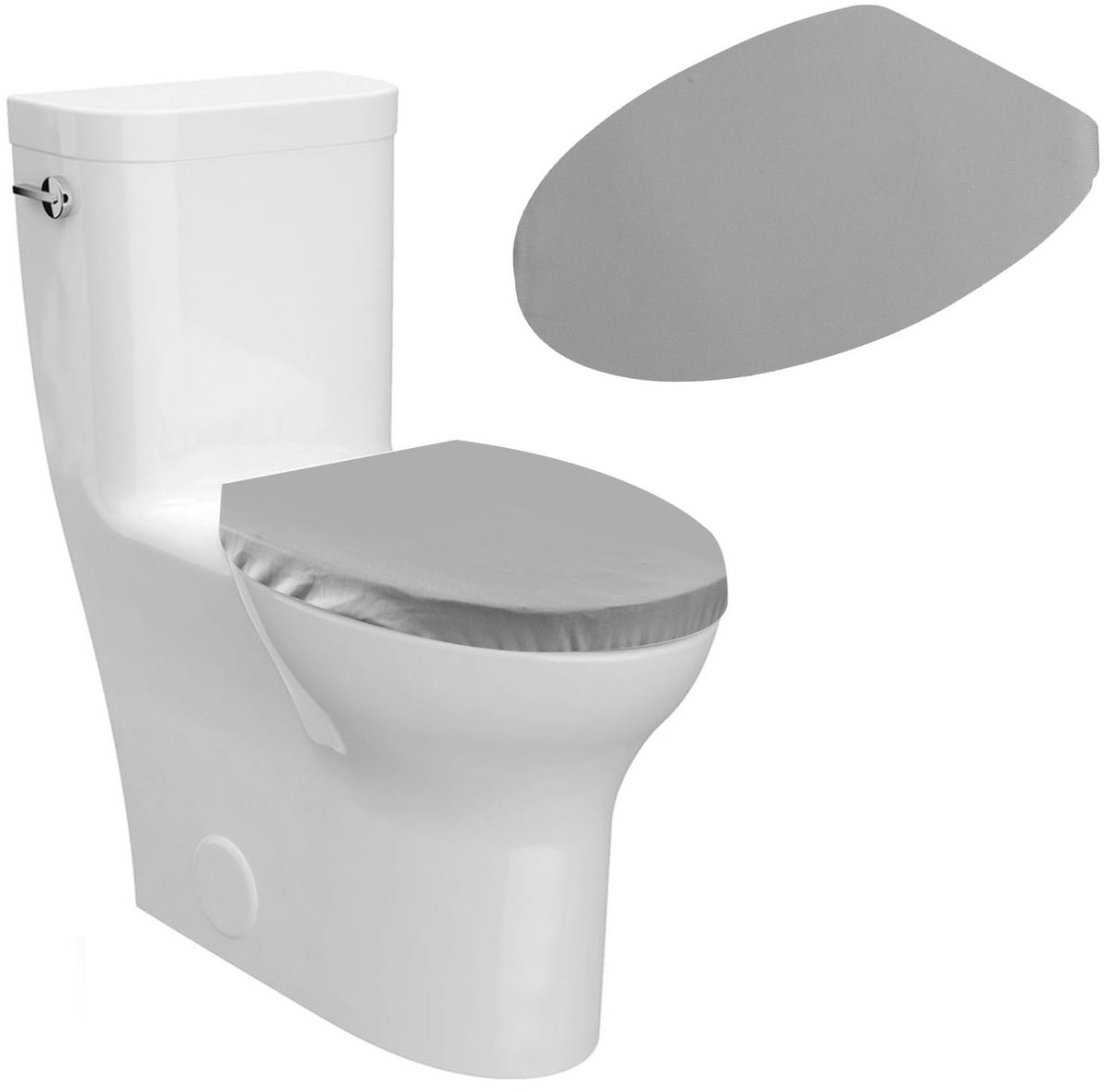 Solidchoice- Toiletbril - Grijze Toiletbrilhoes - Toiletbril met Elastische Rand - Geschikt voor Standaard Toiletdeksels - Duurzaam Polyester - Comfortabele Bescherming - Toiletdeksel