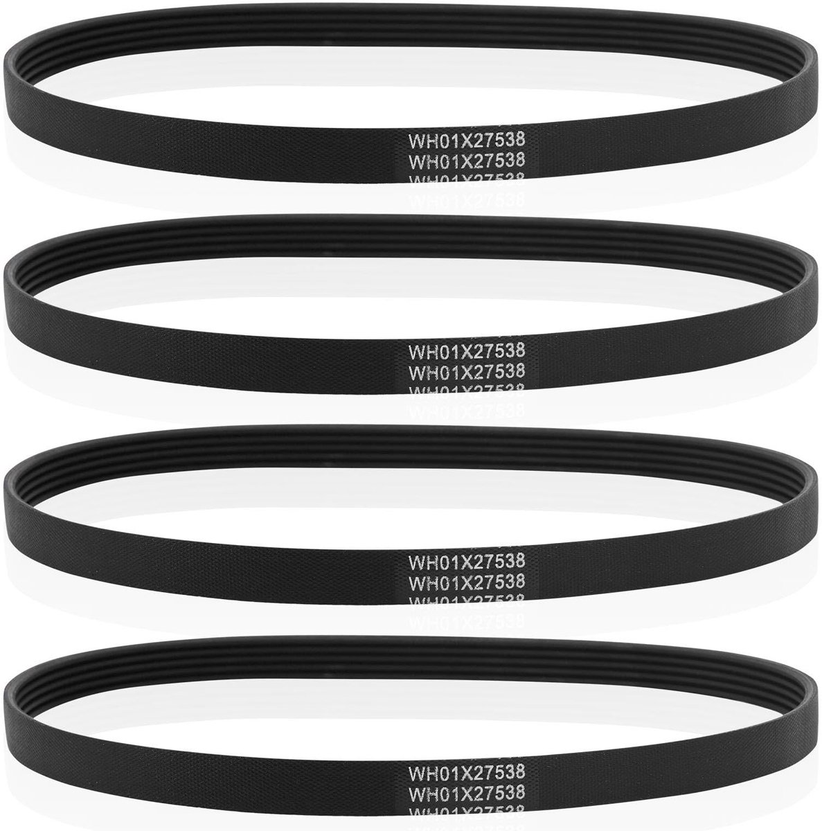 Solidchoice- Aandrijfriem 4 Stuks - Rubber Vervangend Onderdeel - Geschikt voor Wasmachine - Buitenomtrek 56,39 cm - Dikte 1,2 cm - Zwart - Wasmachine Riem