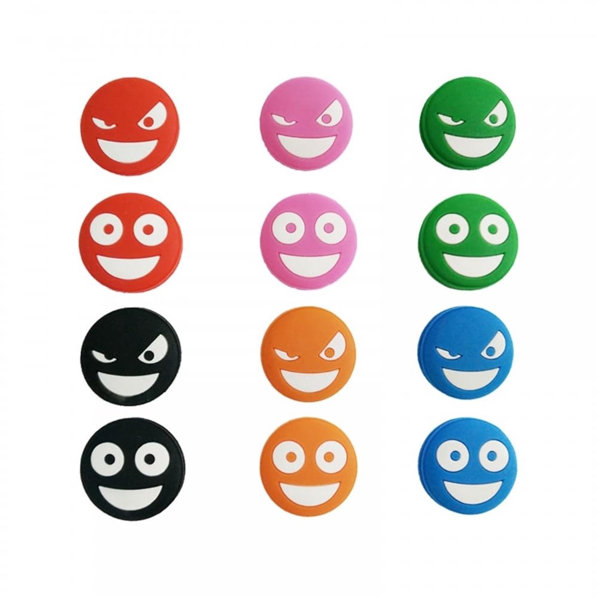 Dailygoods- Tennis Trillingsdempers 12 Stuks - Siliconen Demper - Cartoon Ontwerp - Schokabsorberend - Bescherming Pols/Arm - Grappige Uitrusting - Tennis Dempers